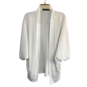 YIBOCK Off White Over Sized Open Cardigan Knit Sweater Sz S NWT